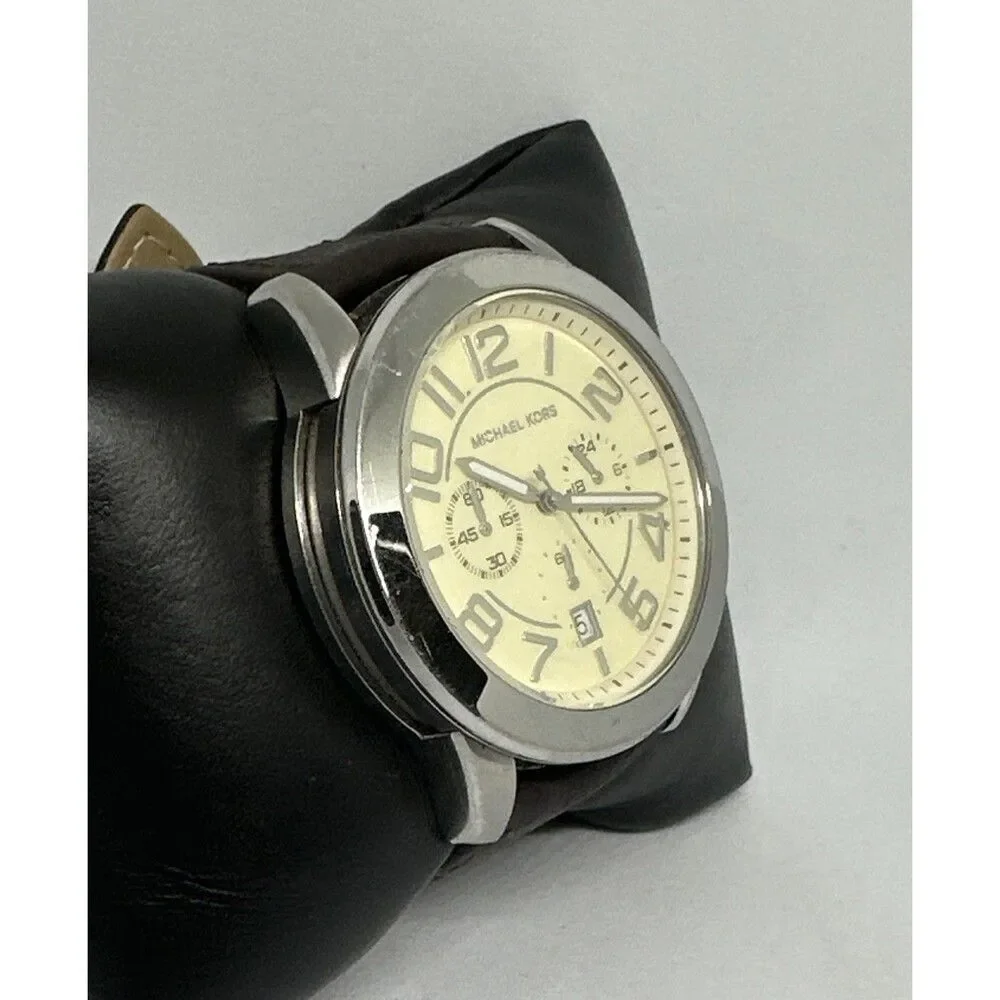 Michael Kors Mercer MK8292 Men's Brown Leather Analog Dial Quartz Watch HME597